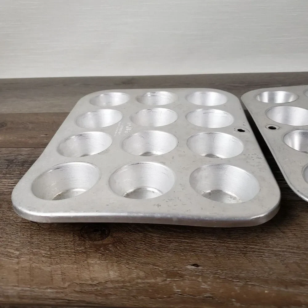 Comet 12 Cup Aluminum Mini Muffin Tin Pan Cupcake Tassies Tarts VTG Bake